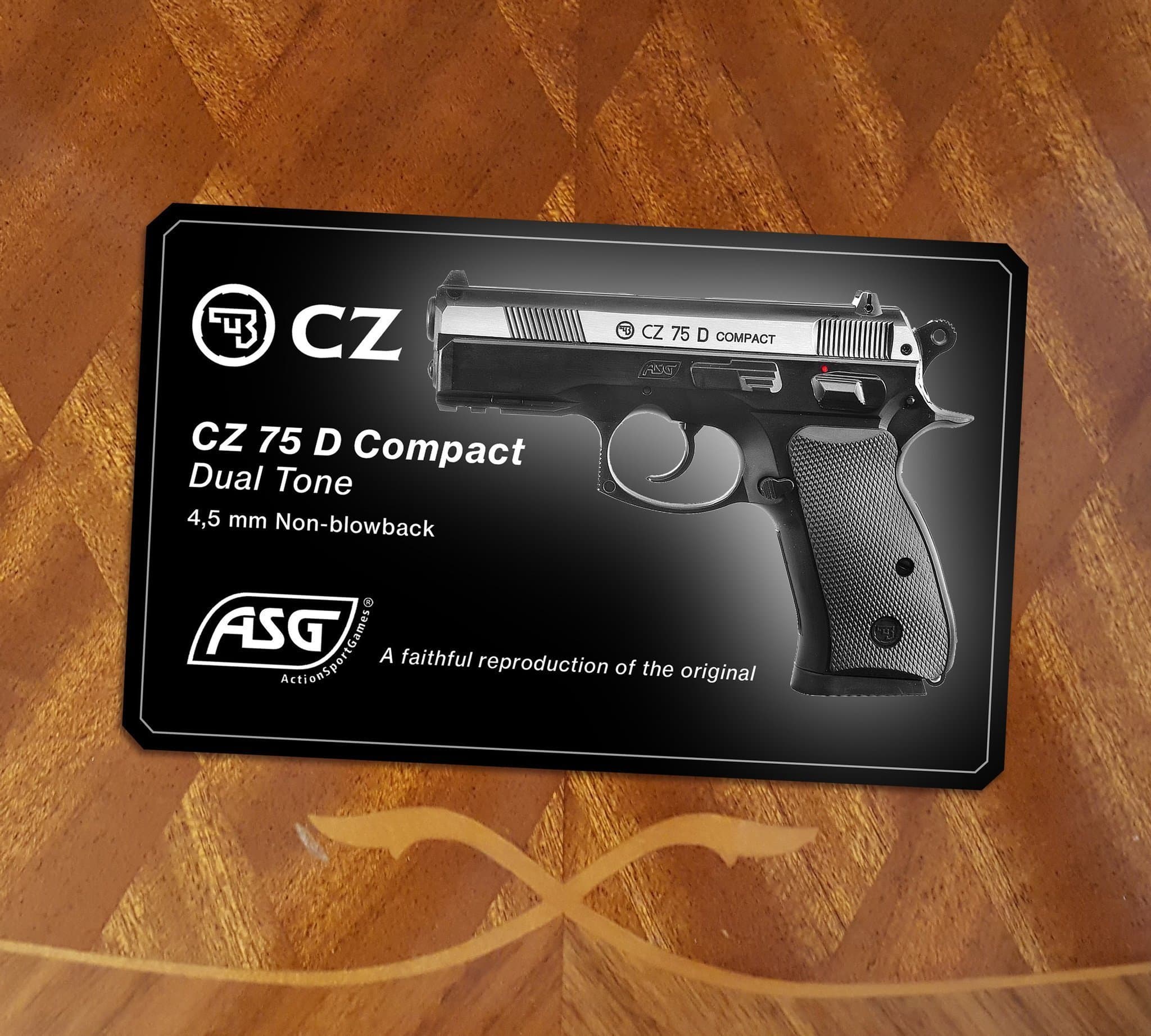 CZ 75D Compact DUAL TONE ASG LABEL LUFTPISTOL AIRSOFT VÄSKA CASE BOX TRYCK PRINT