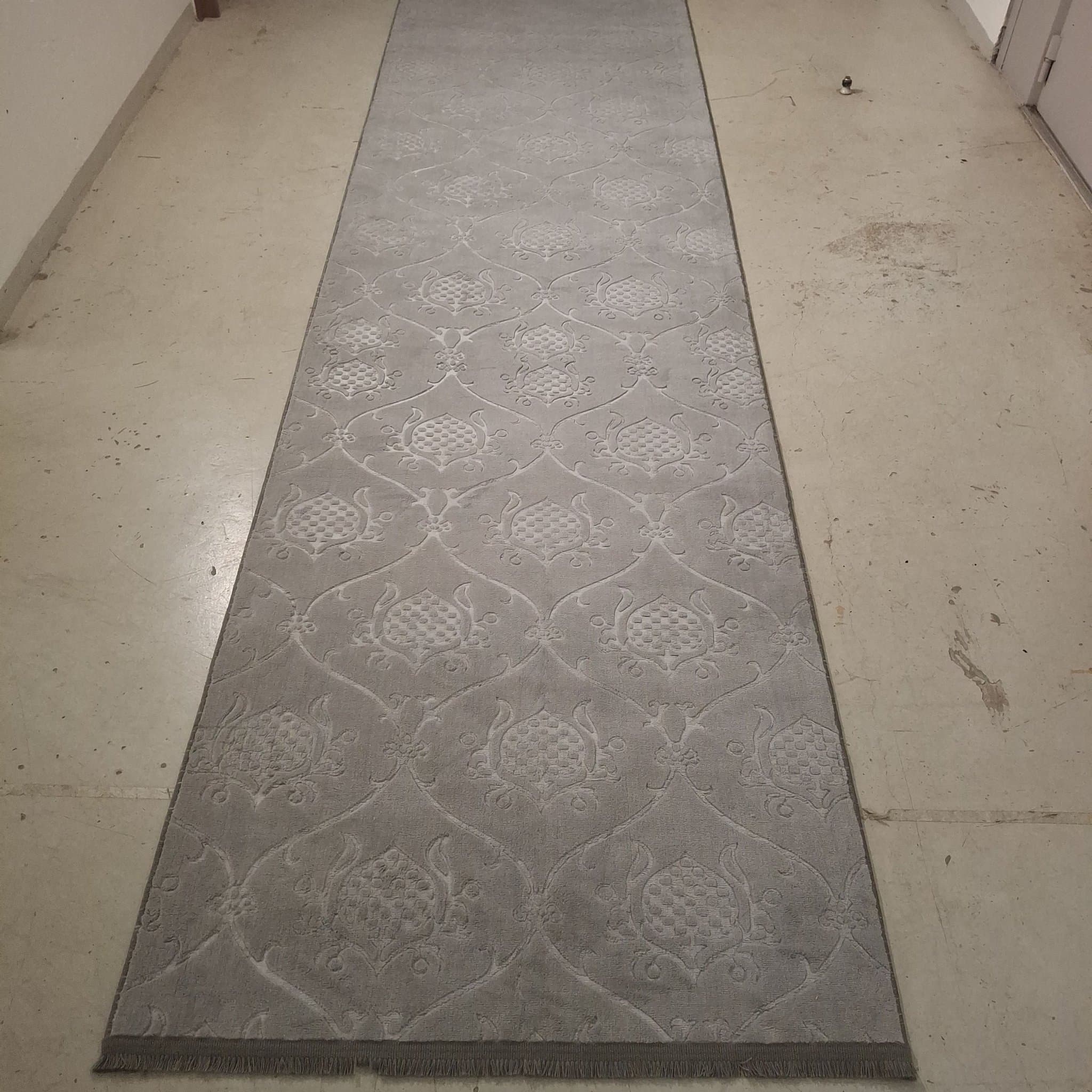 Grå Gångmatta med Mönster 80x300
