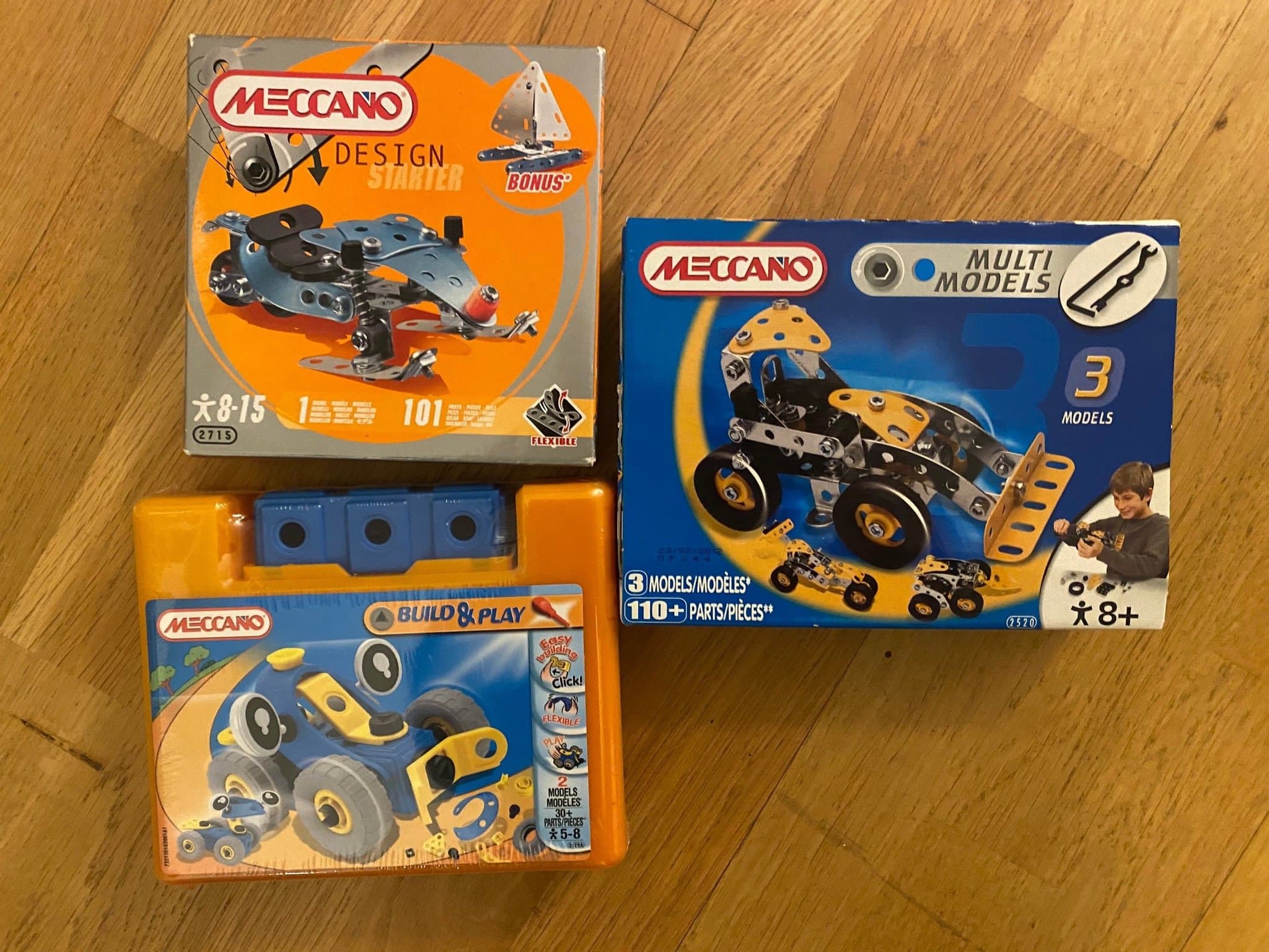 Meccano byggsatser 3 st. Multi models build construction Set of 3 NEW sealed box