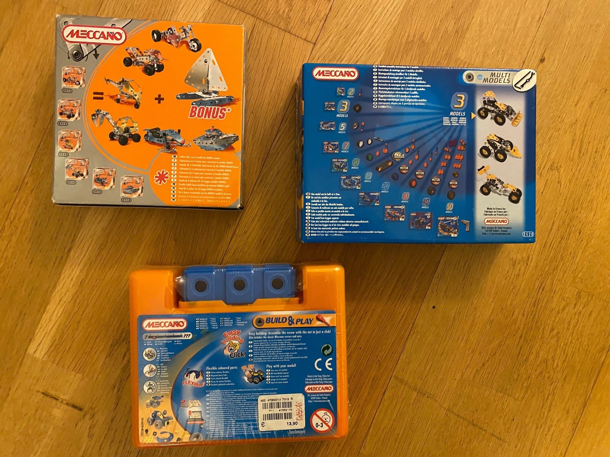 Meccano byggsatser 3 st. Multi models build construction Set of 3 NEW sealed box