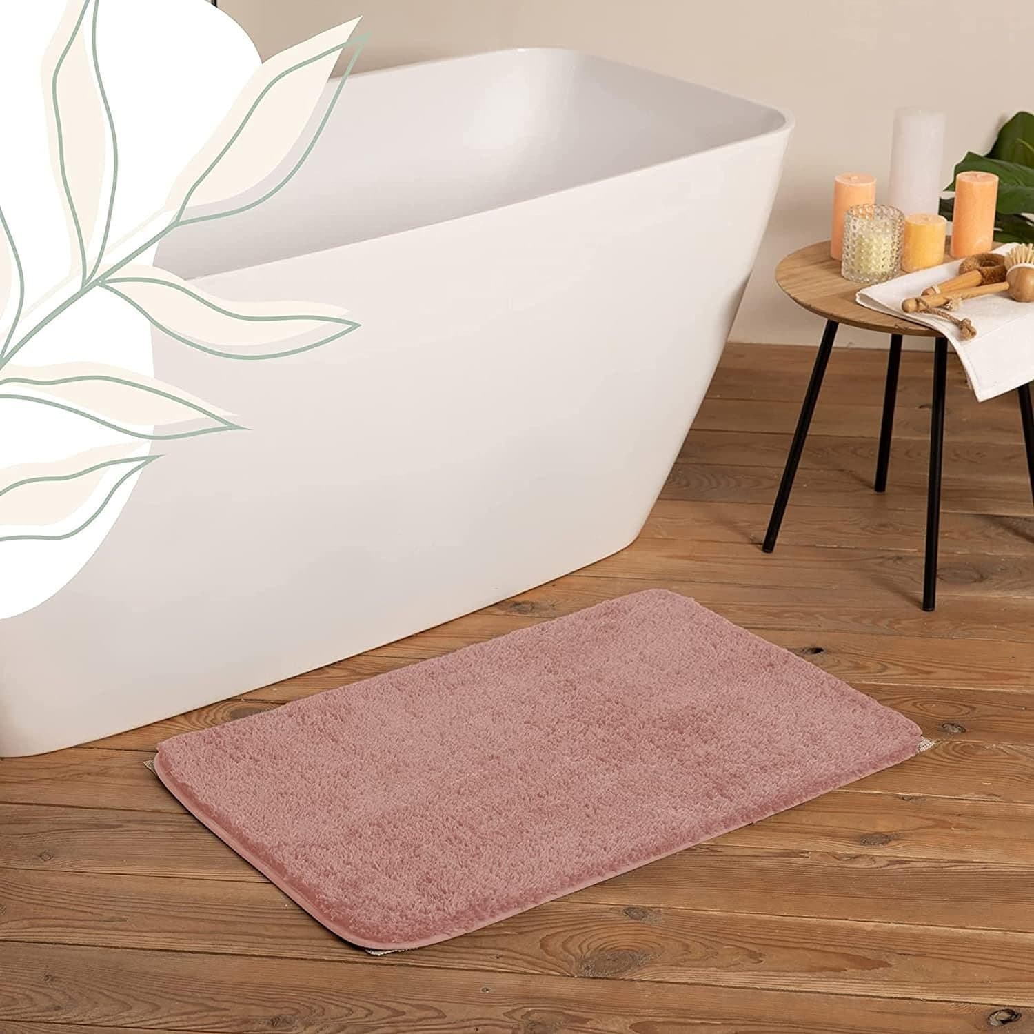 [Ny] Badrumsmatta 50 x 80 cm Gammelrosa Rosa Mjuk Duschmatta Matta Badrum Dusch