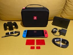 Nintendo Switch “V2” Neon Blue/Neon Red - Console + Large Case