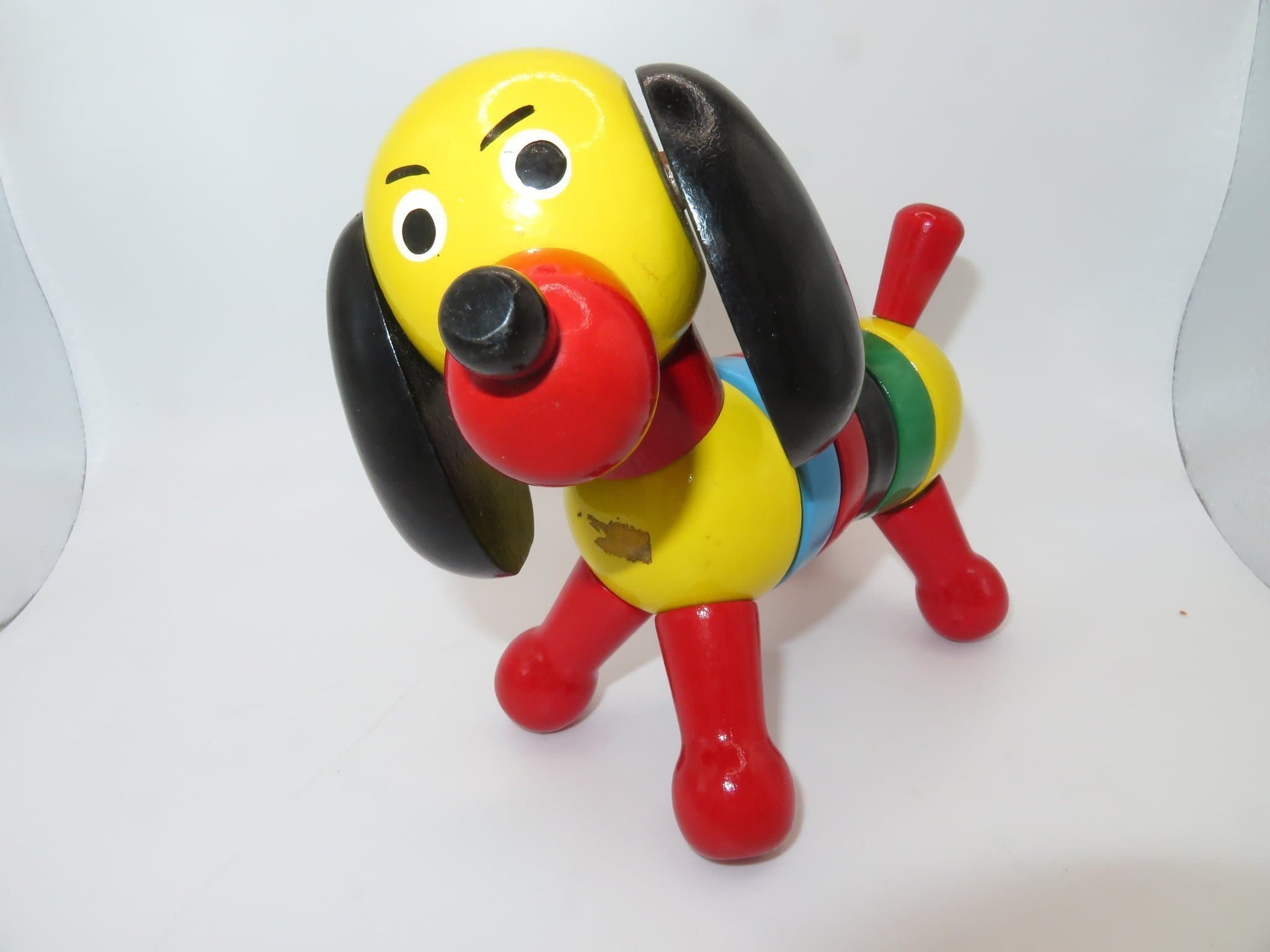 BRIO "Puck" Hund med Kasse, 1964, (31727)