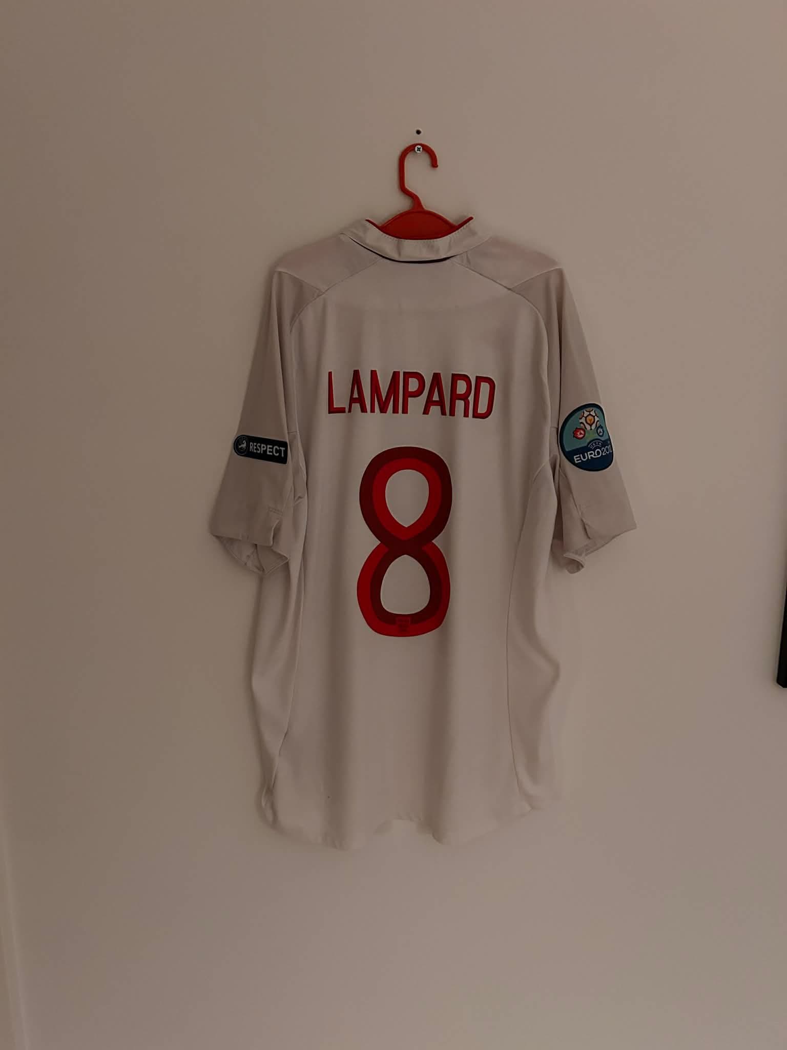 Lampard England vit fotbollströja, storlek Large