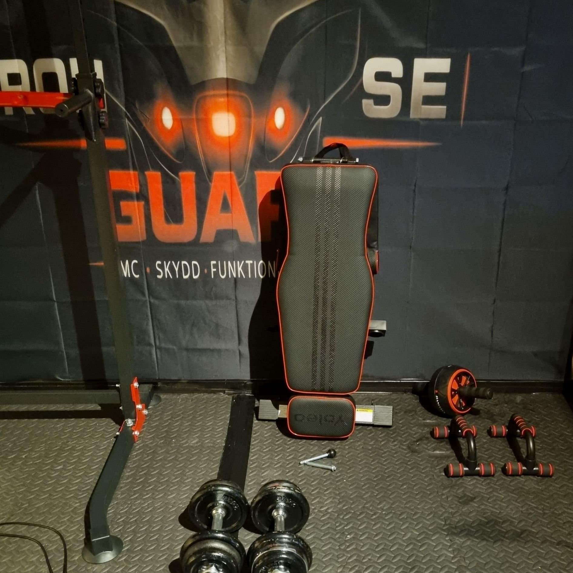 Bänk, hopfällbar träningsbänk 400kg+ kraftig