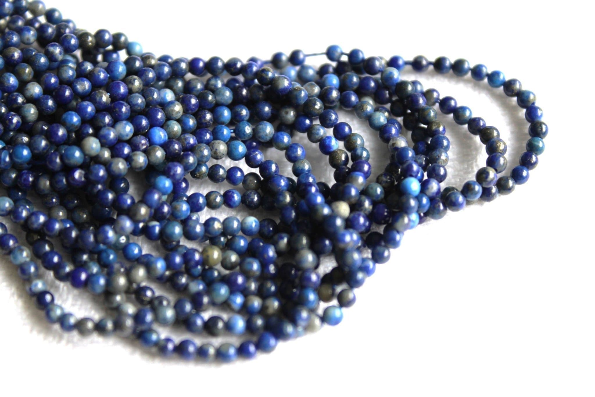 1 sträng Lapis lazuli 2 mm grad AB