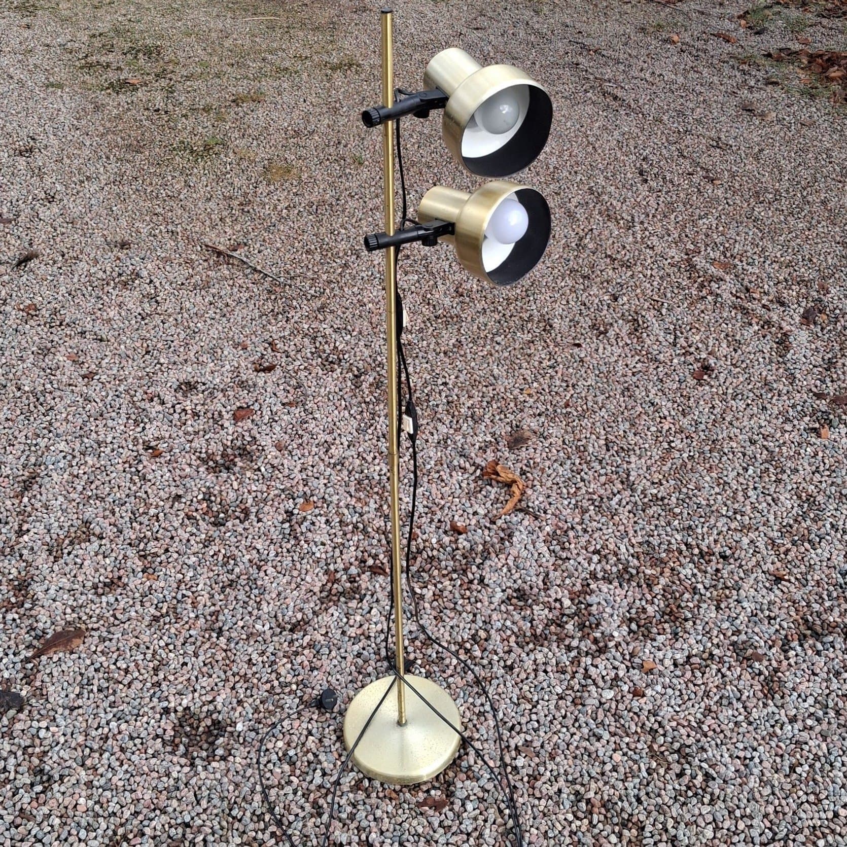 Mässingsfärgad Golvlampa, retro , sannolik Belid G116