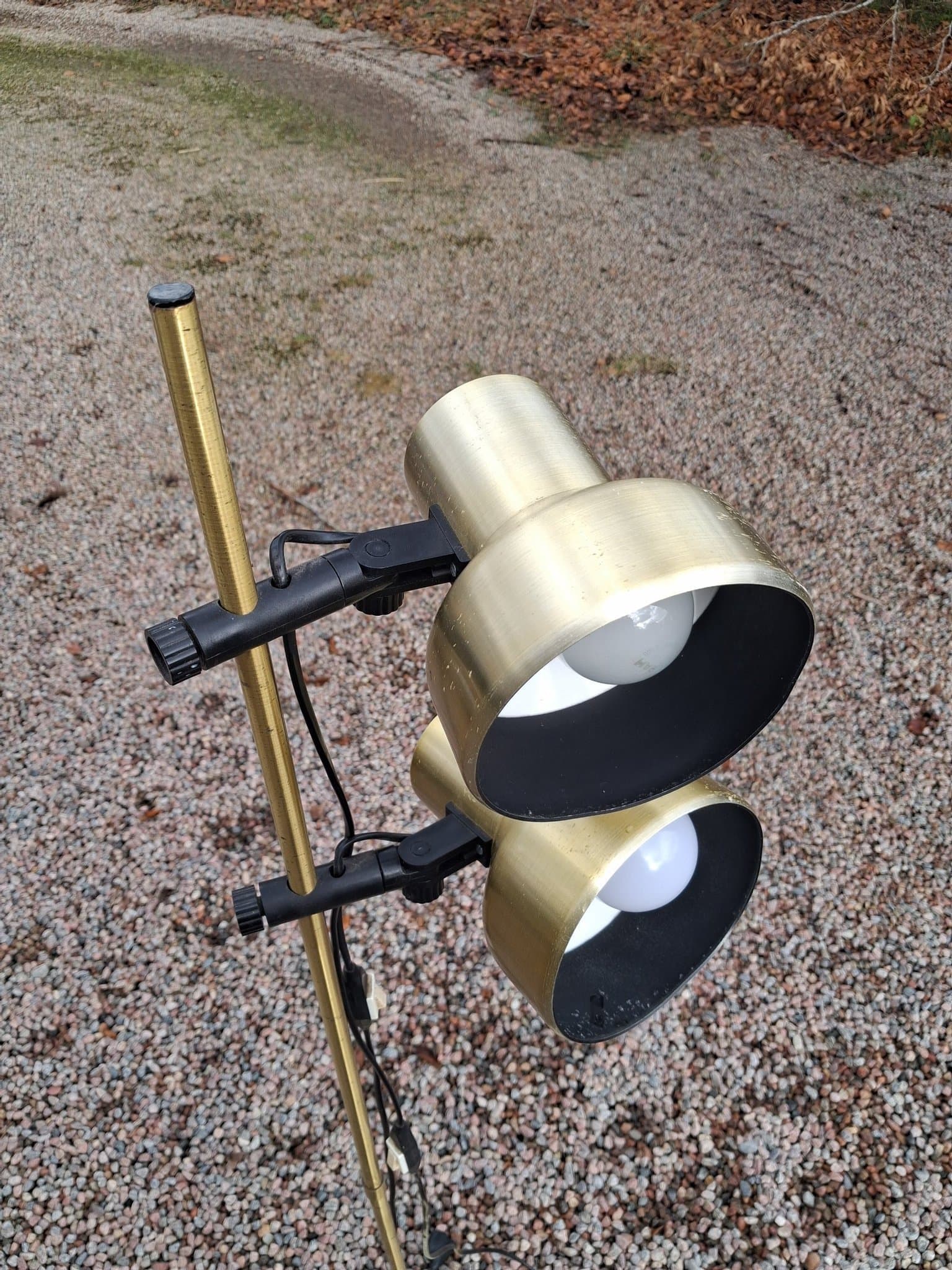 Mässingsfärgad Golvlampa, retro , sannolik Belid G116
