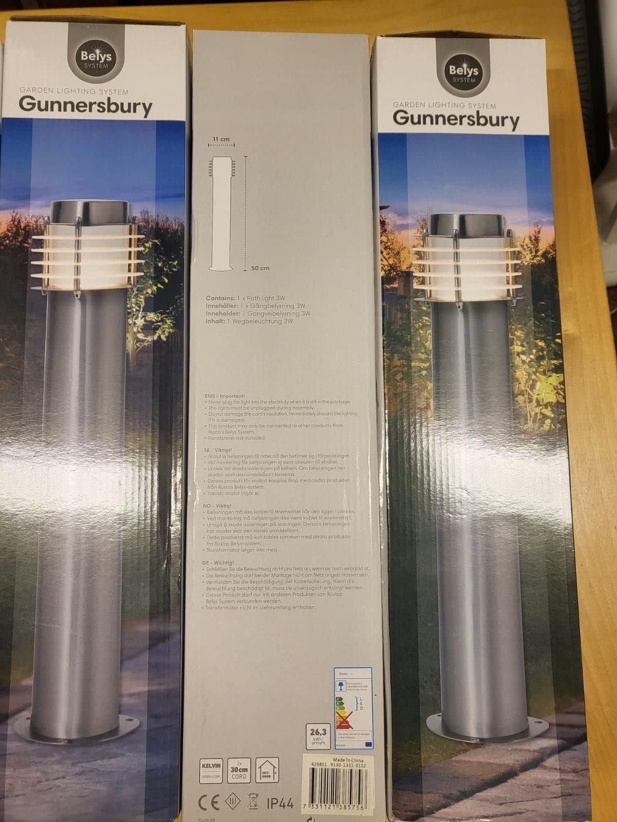 4 st NYA pollare Belys Gunnersbury - Rostfritt stål - IP44