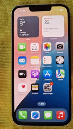 IPhone 13 Vit 128 GB toppen skick,fast pris, 100% batterihälsa Allt original