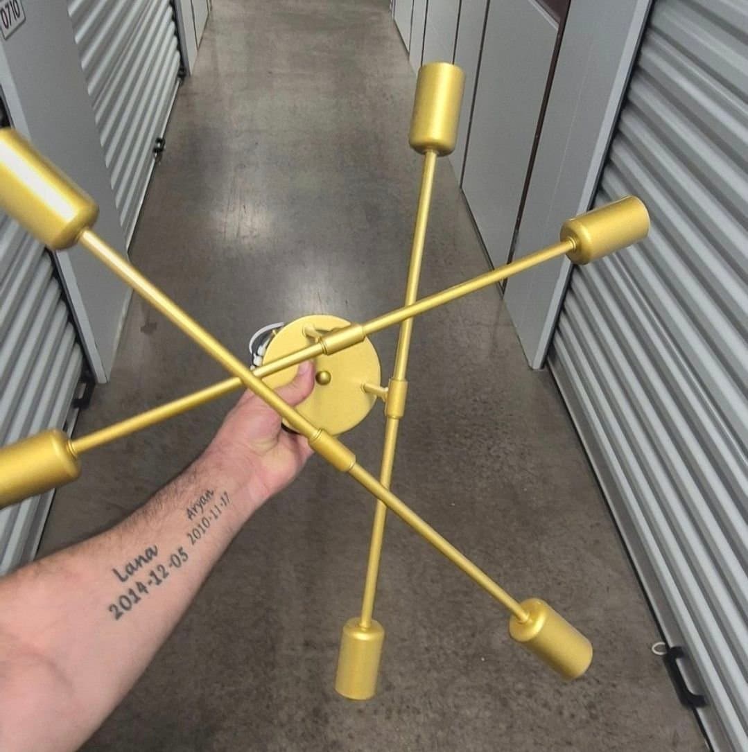 1 st mångsidig retro taklampa i guldfärg – E26 sockel