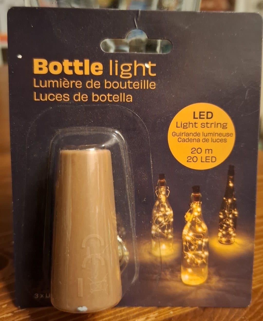 LED-ljusslinga för flaska, 20 LED, 20 m