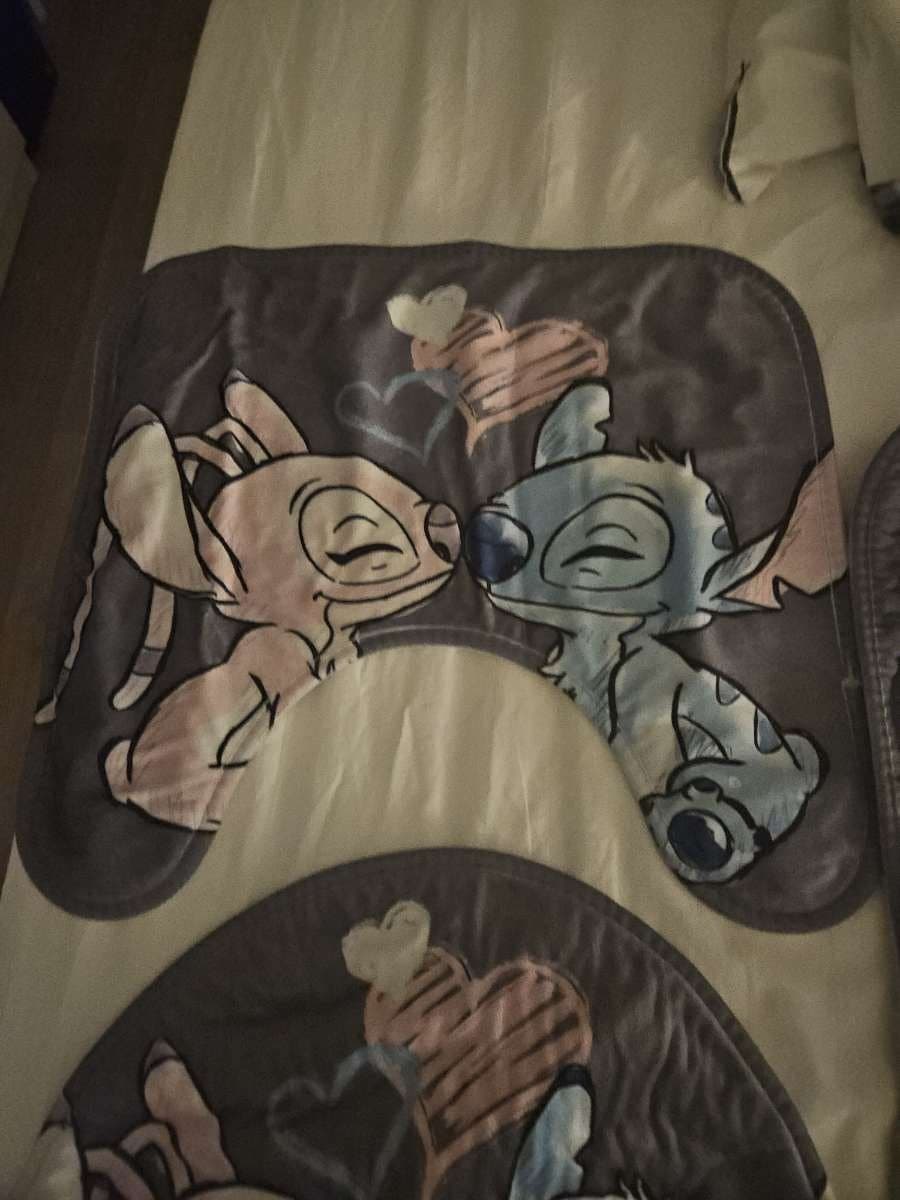 Badrumsmatta Set - Stitch och Angel