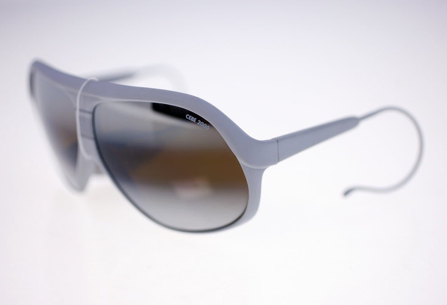 Cebe 2000 French vintage gray plastic pilot-style sunglasses for men-1980s-NEW