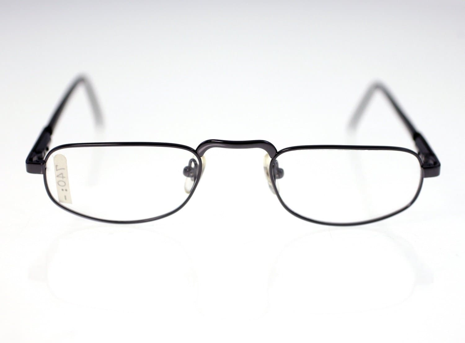 XD-18 C3 48-24 men's vintage black metal frame eyeglasses-NEW-circa 1980s-20g