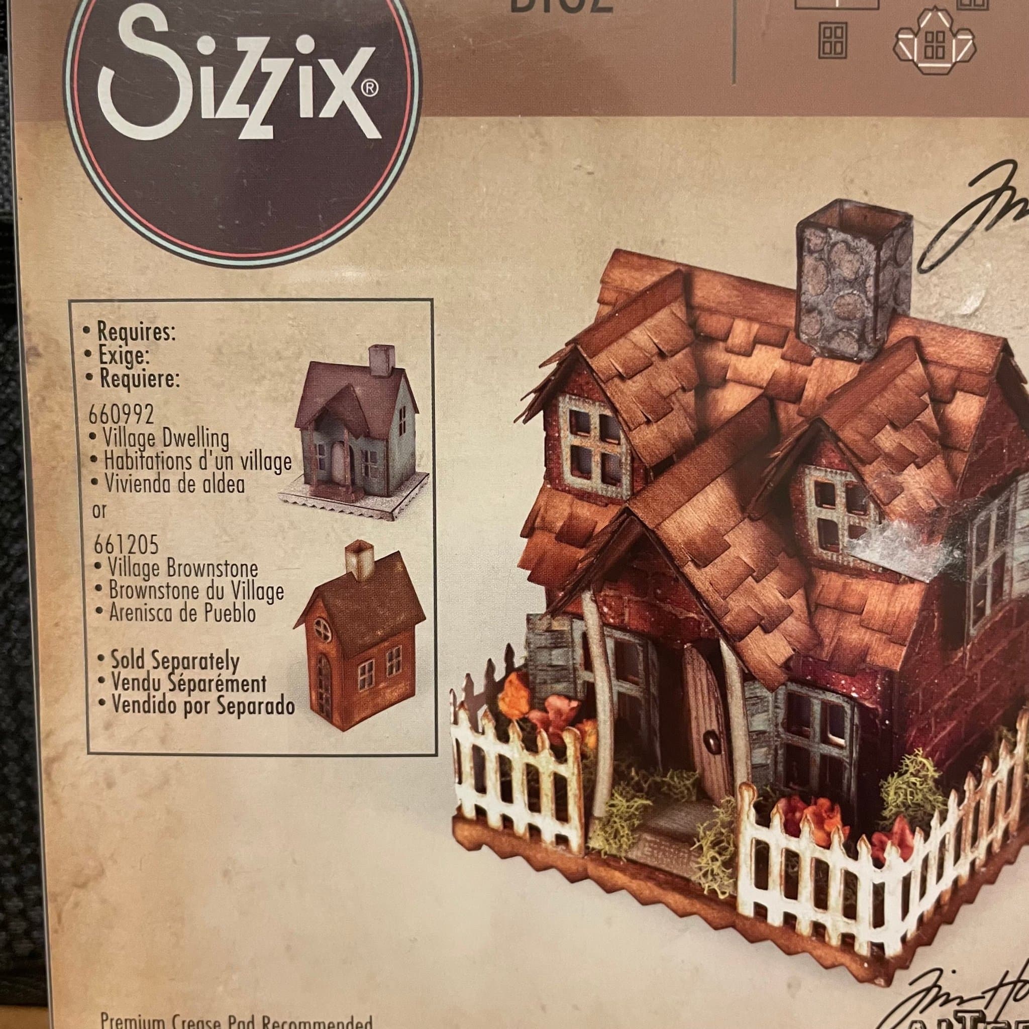 Sizzix Bigz Die - Village Bungalow 661196 av Tim Holtz, Stans Scrapbookig