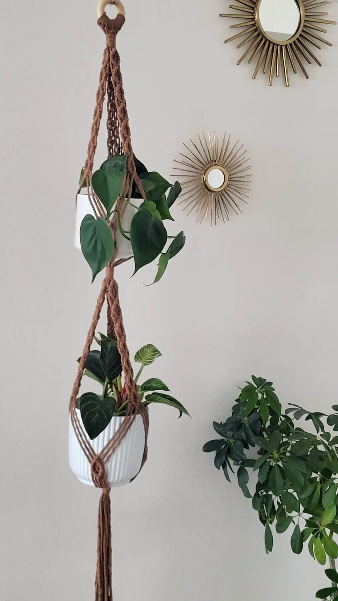 Dubbel ampel plats för två krukor – bohemisk blomampel