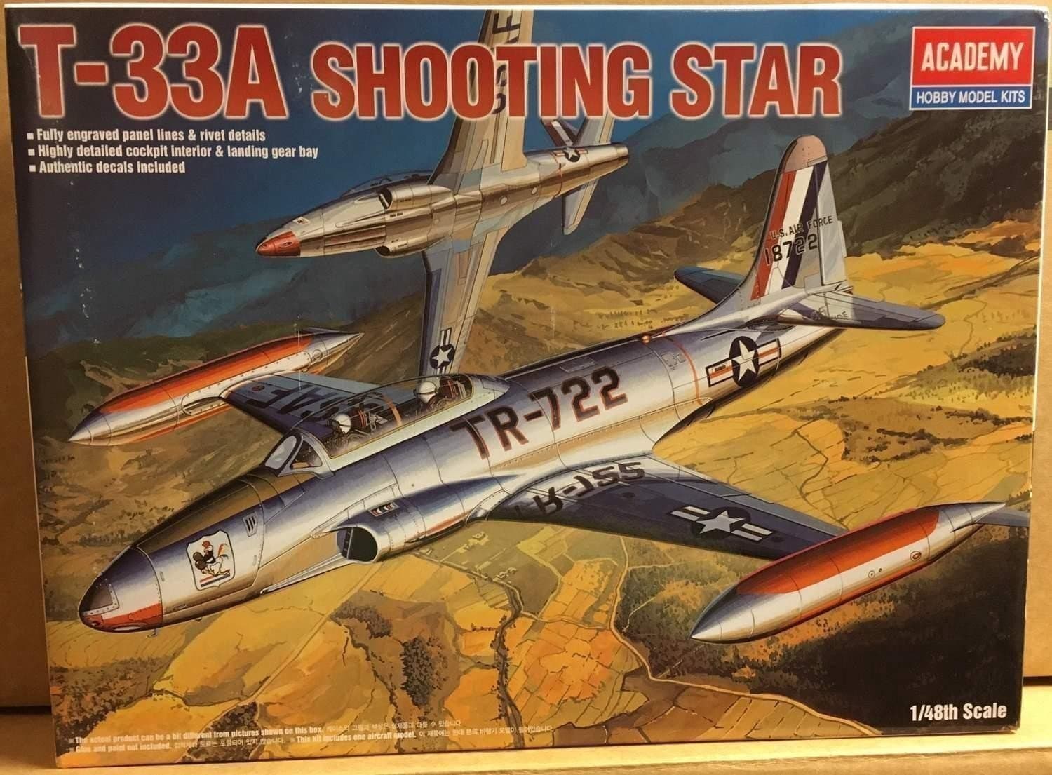 T-33A SHOOTING STAR ACADEMY 1/48 OÖPPNAD