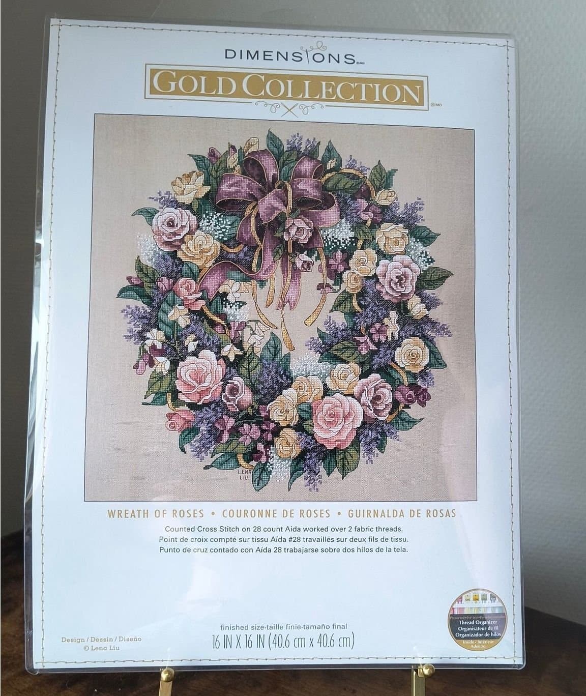 Lena Liu WREATH OF ROSES Dimensions Gold Collection broderi kit