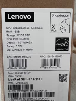 Lenovo IdeaPad Slim 5x Snap-8C/16/512/OLED 14" Copilot+ PC