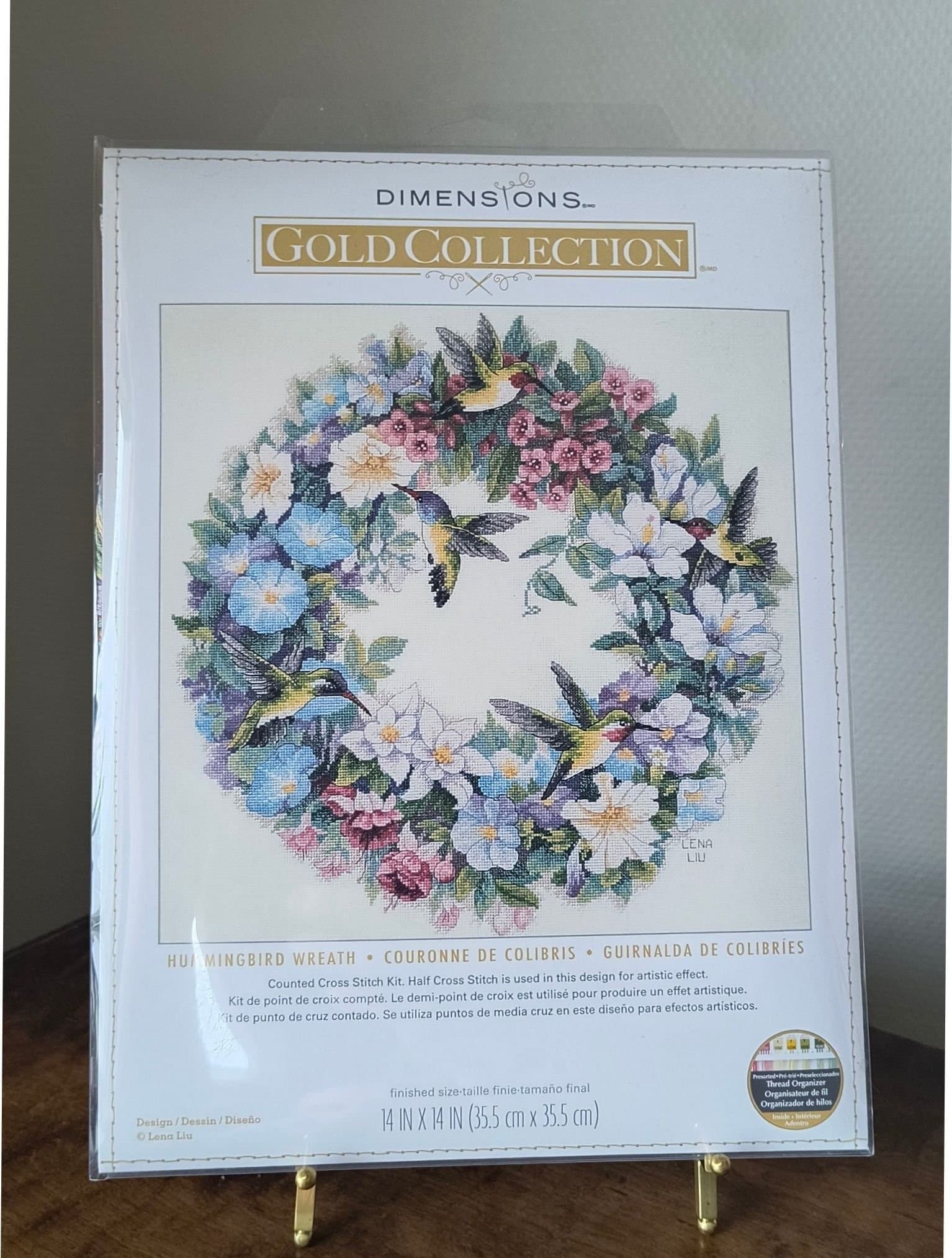 Lena Liu HUMMINGBIRD WREATH Dimensions Gold Collection broderi kit