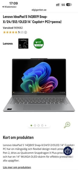 Lenovo IdeaPad 5 2-in-1 OLED 14” 24GB/512GB + Pen, ny, full garanti