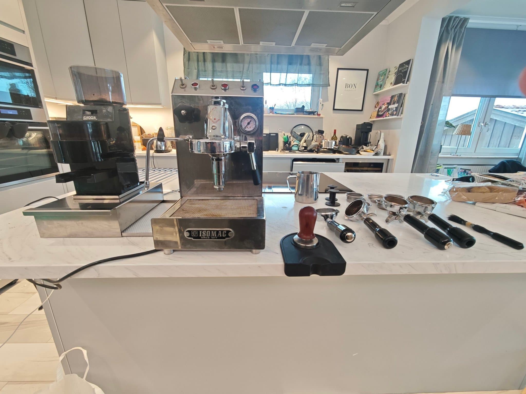 Isomac espressomaskin med Gaggia kaffekvarn