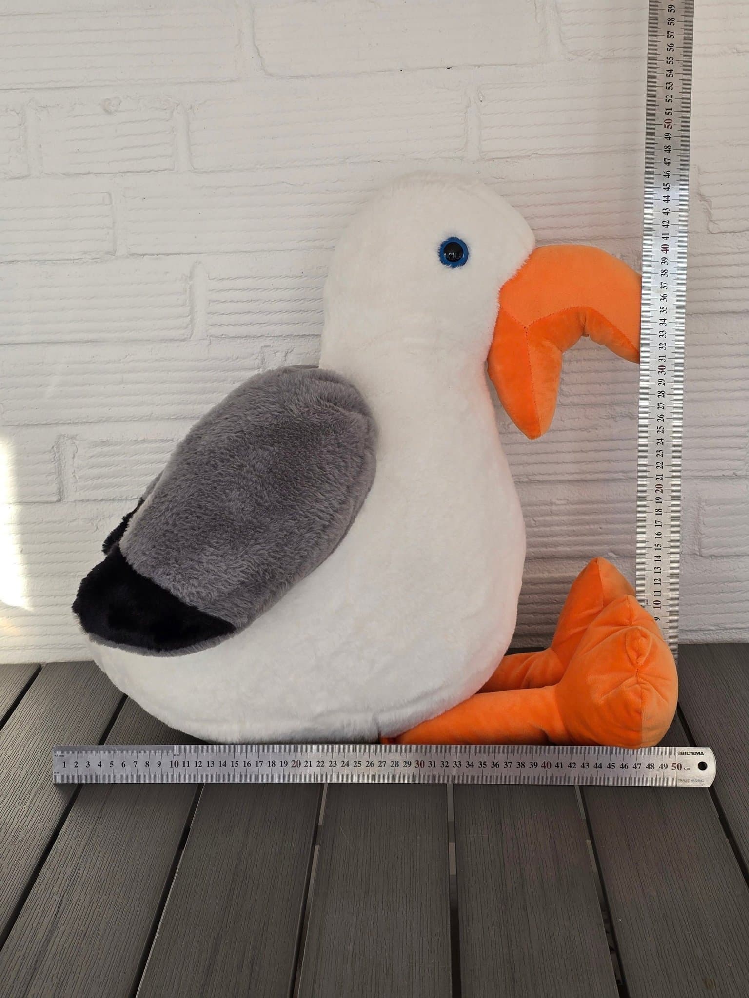 Ny jätte stor nalle fiskmås Gosedjur Mås 47cm