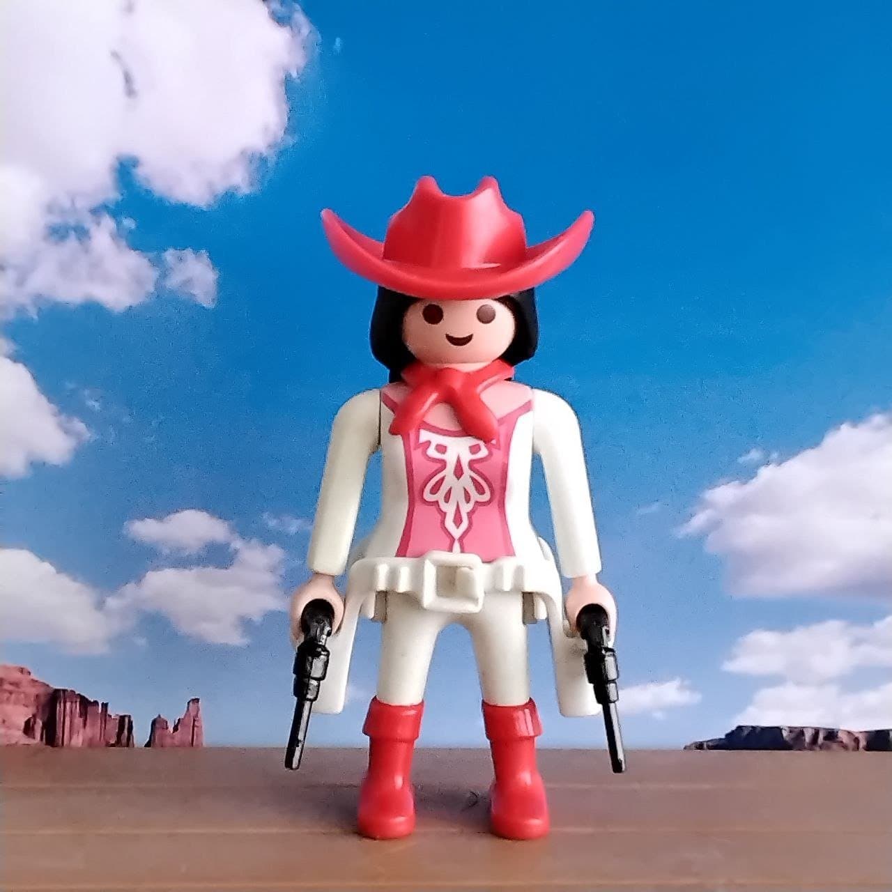 Playmobil cowgirl med pistoler