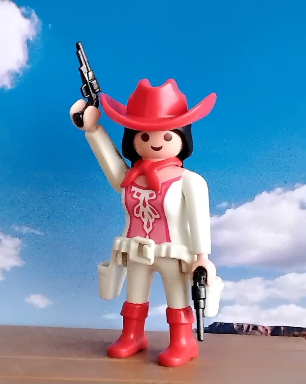 Playmobil cowgirl med pistoler