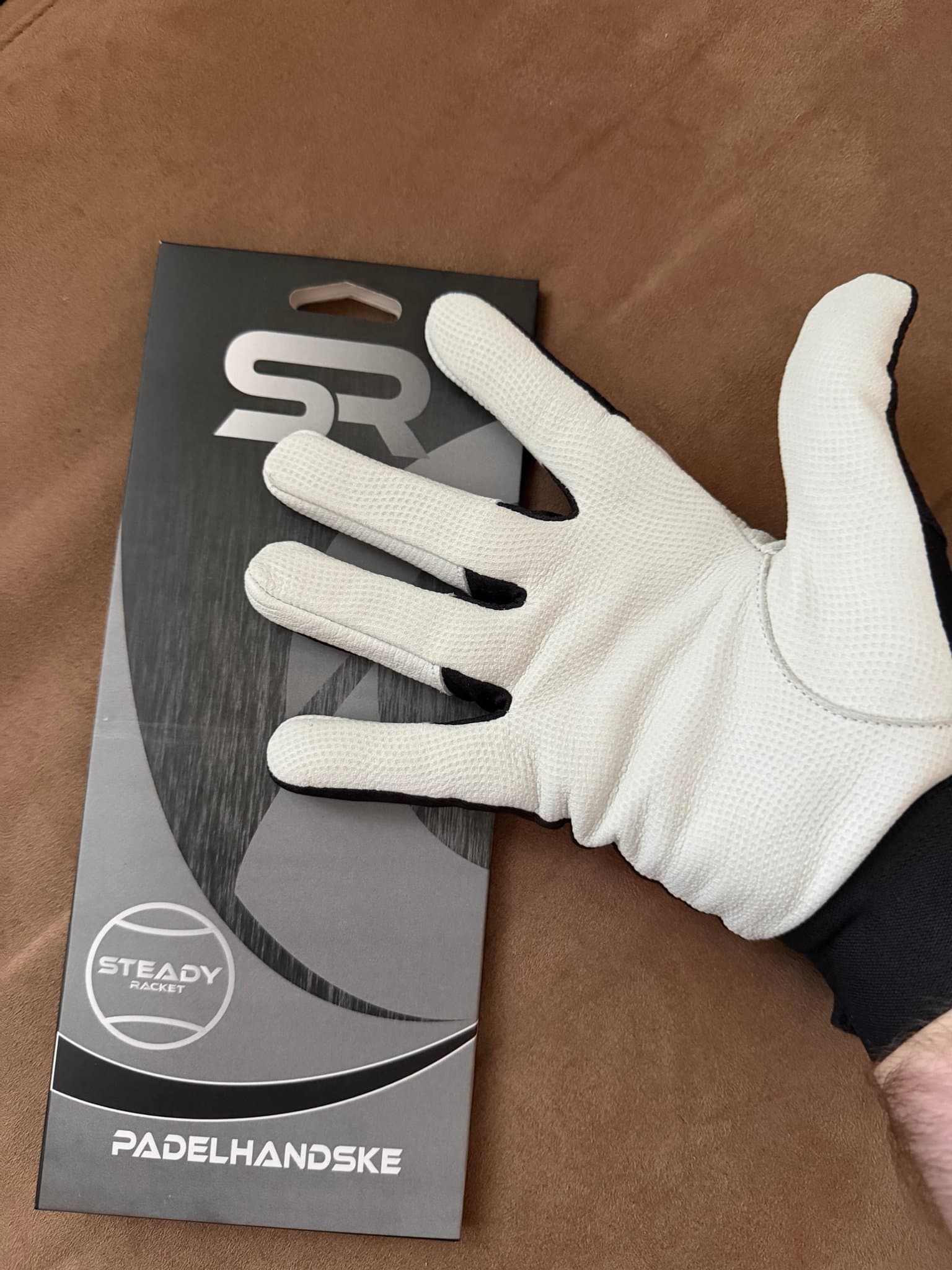 Padelhandske SR Steady Racket Strl L Svart/Vit