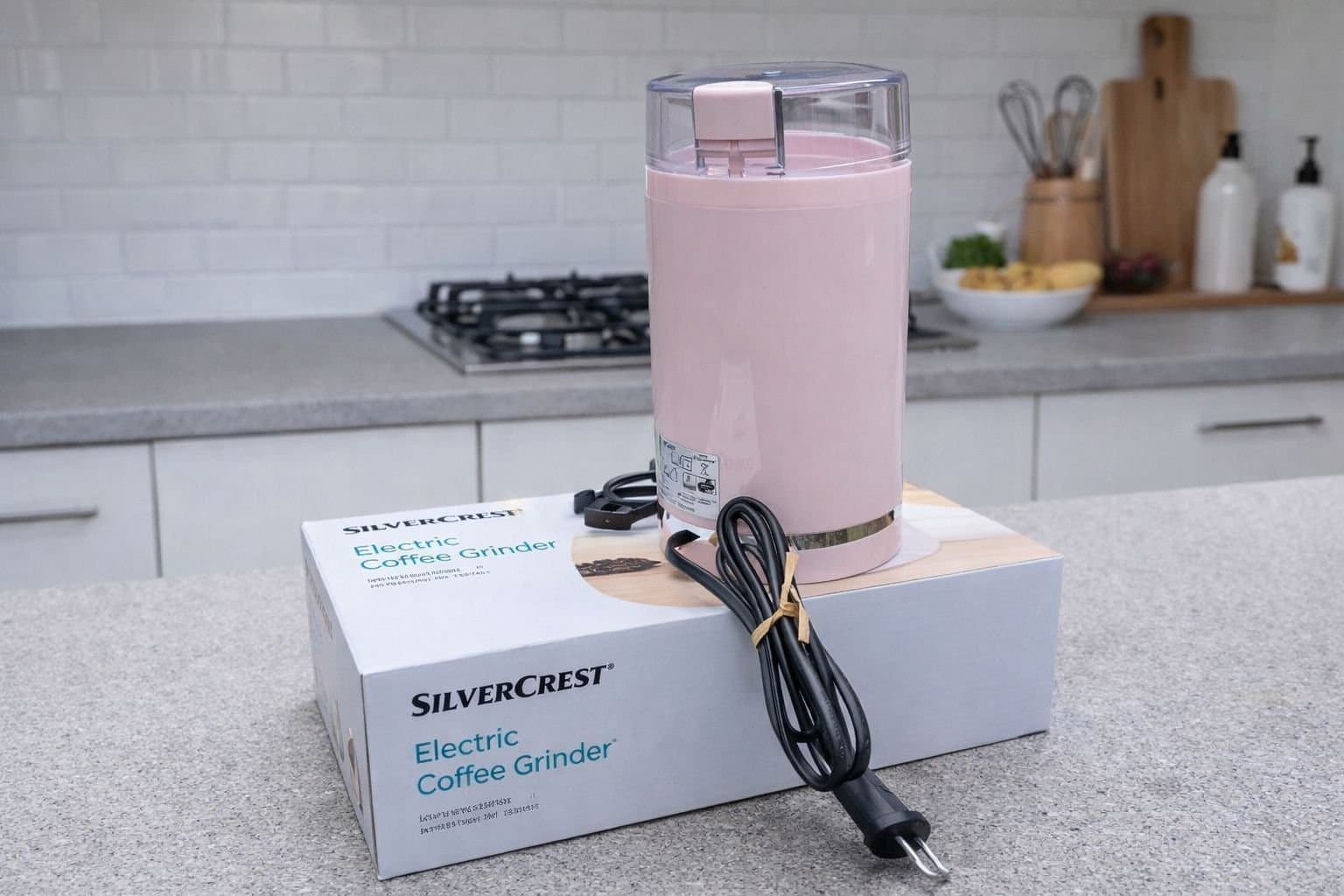 SilverCrest elektrisk kaffekvarn rosa 280w