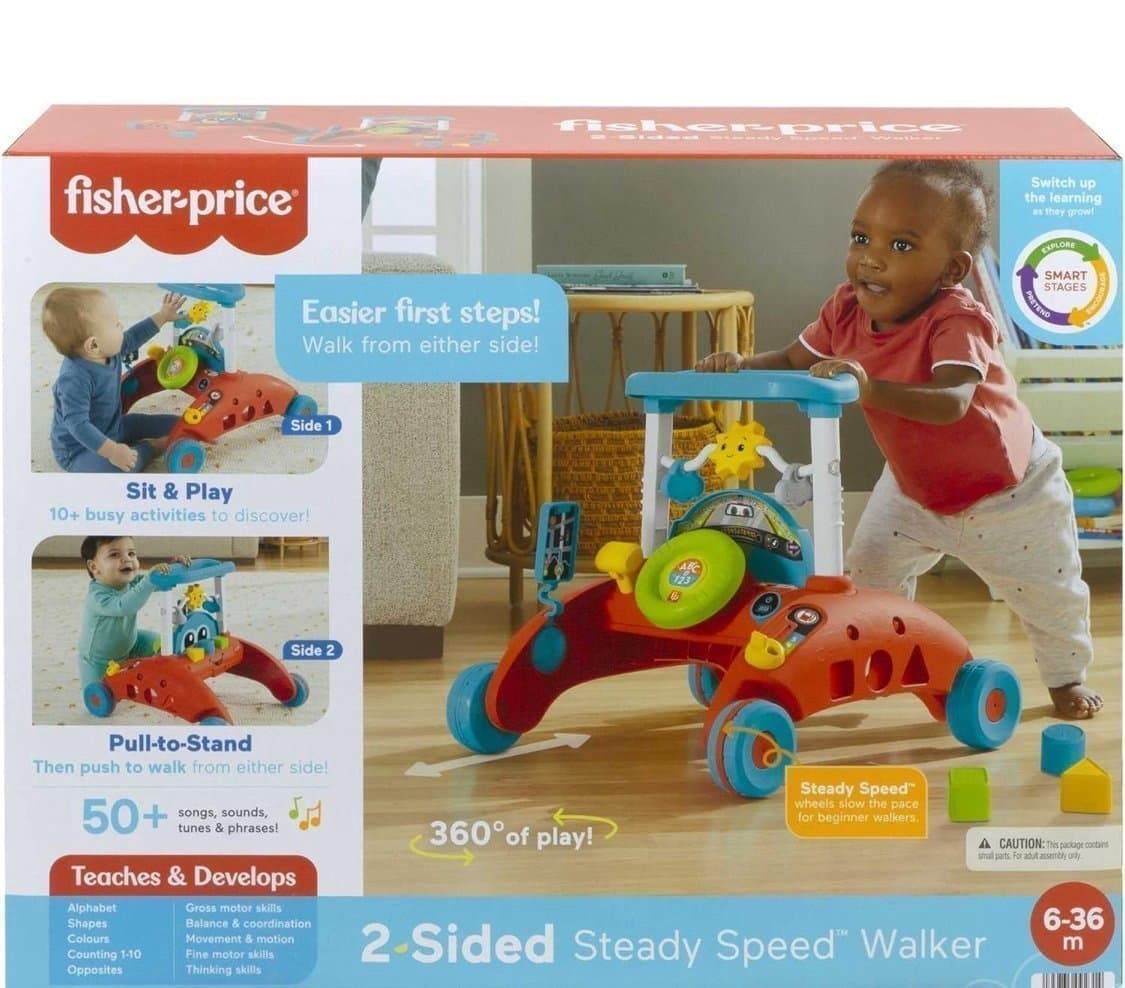 Fisher Price 2-sidig bil-gå-bil, växande interaktivt spelcenter med låtar