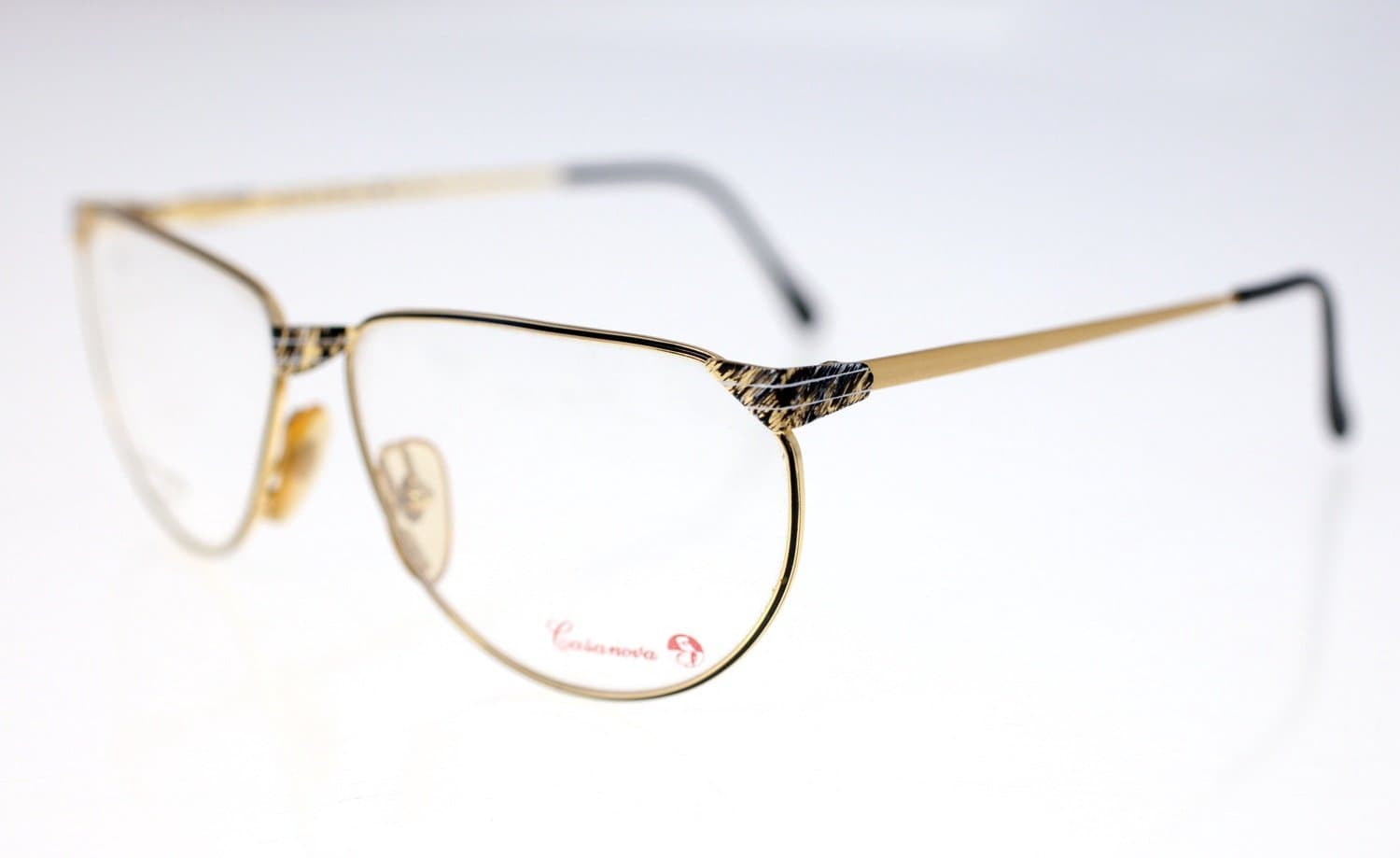 Casanova C.02 NM 4 men's pilot-style 24k gold-plated sunglasses frame-NEW-22g