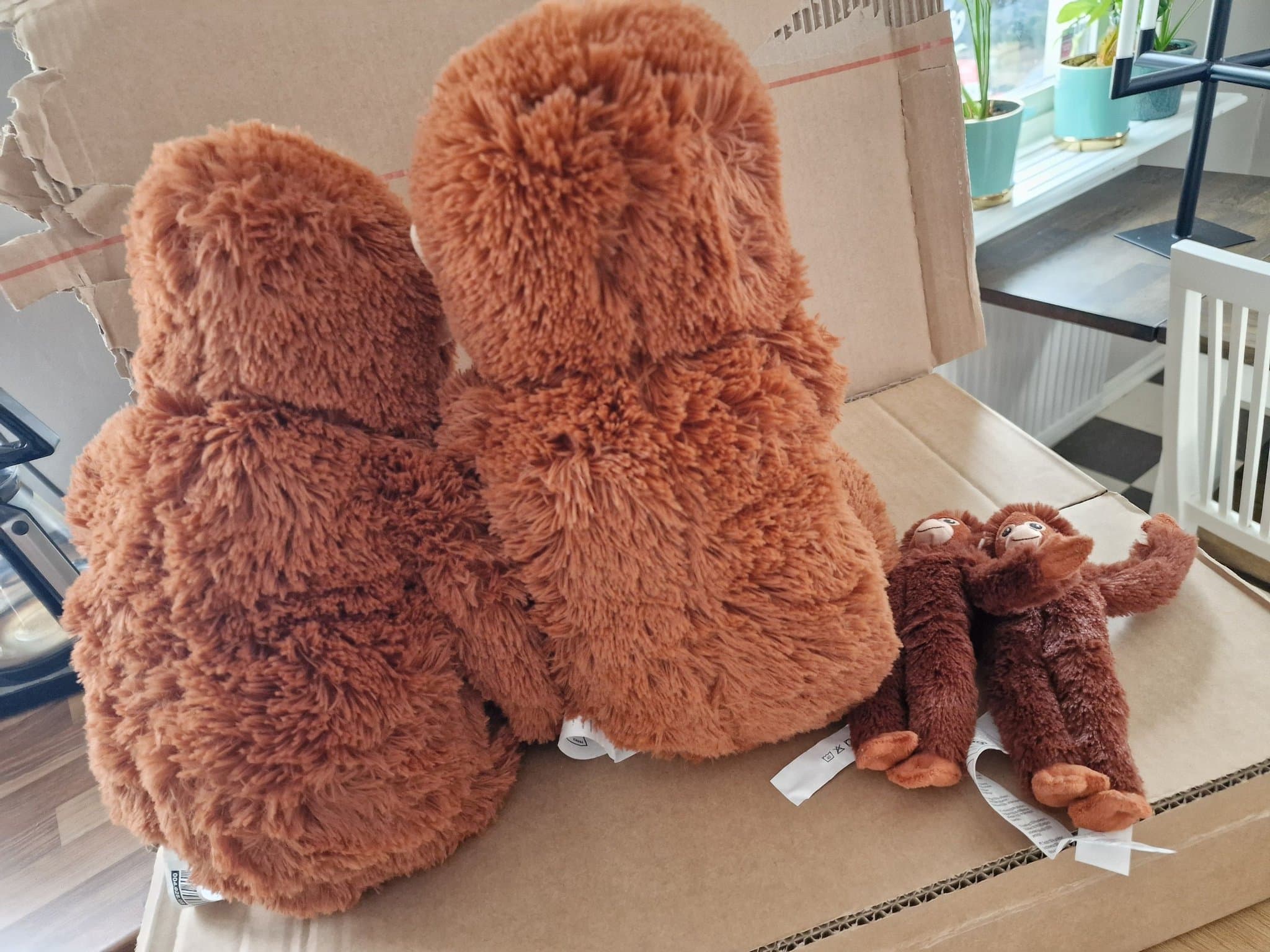 4 IKEA DJUNGELSKOG Orangutan Plush Set 26" Large + MINI 7.75" Monkey Soft Tos N