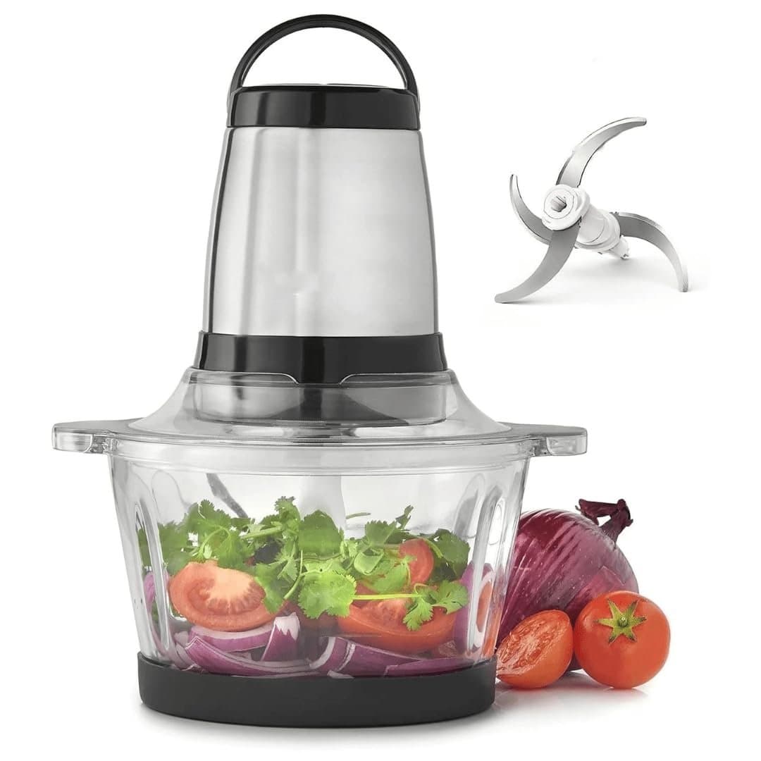 Royalty Line Elektrisk matberedare 300W rostfritt stål och glasskål