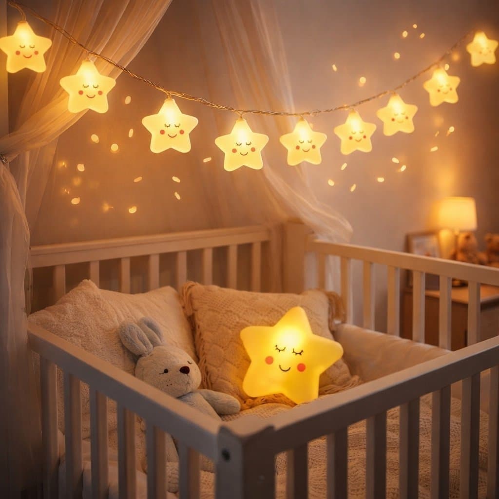 Söt stjärnljusslinga med LED – perfekt nattbelysning till barnrum
