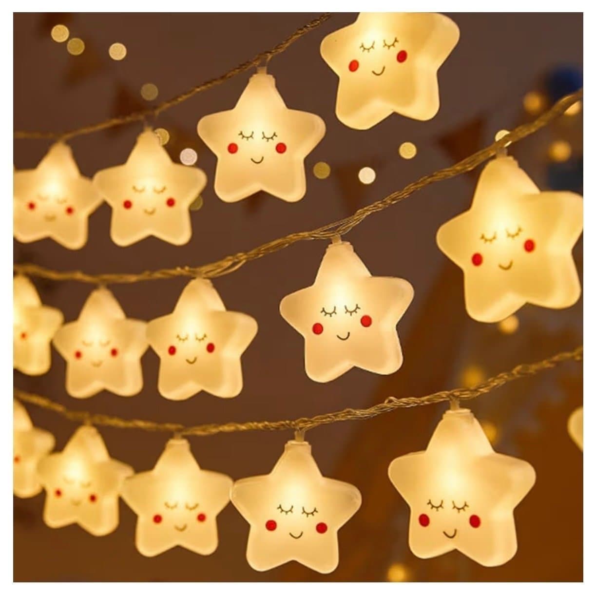 Söt stjärnljusslinga med LED – perfekt nattbelysning till barnrum