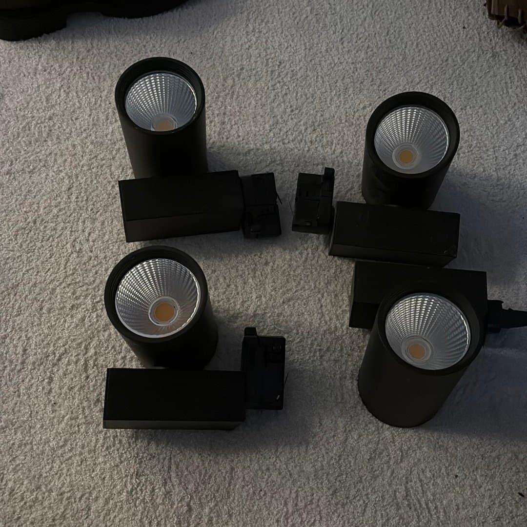 4-pack LED-spotlights för skensystem, 33W, 3000K, svart