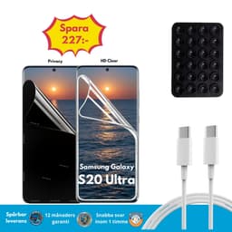 Samsung Galaxy S20 Ultra - 2 Pack Ultratunn Skärmskydd-ingår Laddare& Sugkopps