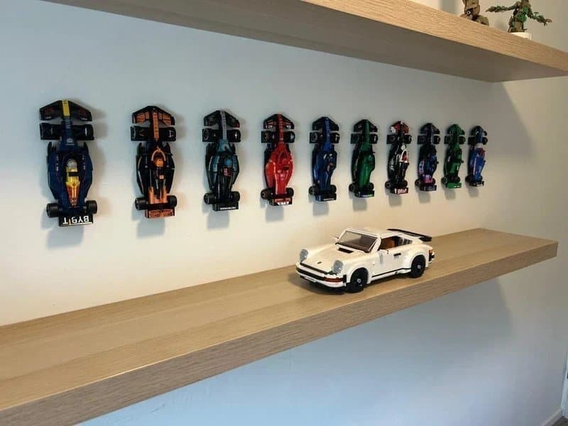 10x Väggfästen för hela din LEGO F1 Speed Champions-samling