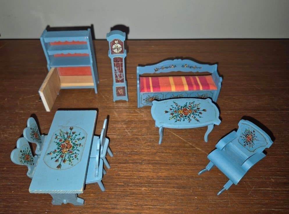 Lisa Dukkehus - Blå almue set, stue matsal