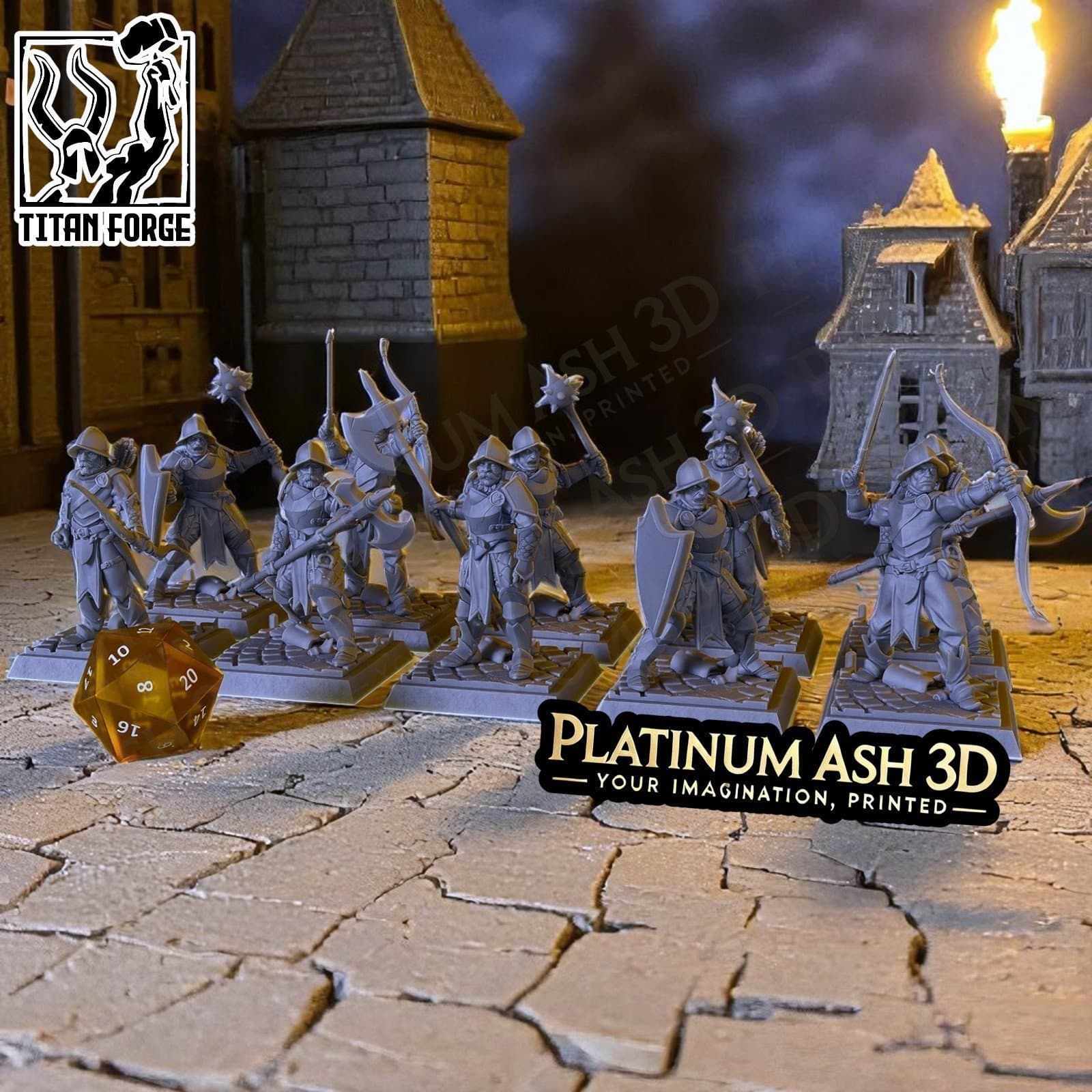 Old City Watch (x10) – Fantasy - AoS - RPG - Wargaming - NPC - D&D - Infantry