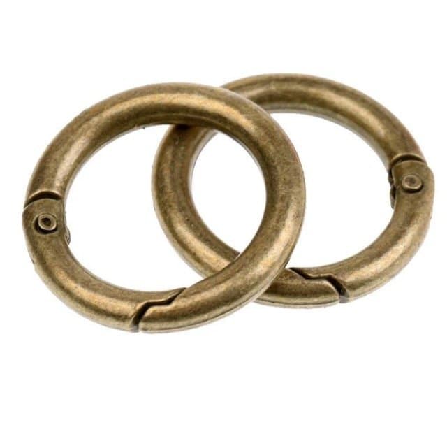 Väskringar med fjäderöppning brons sex stycken, 3 par PRYM 417 891