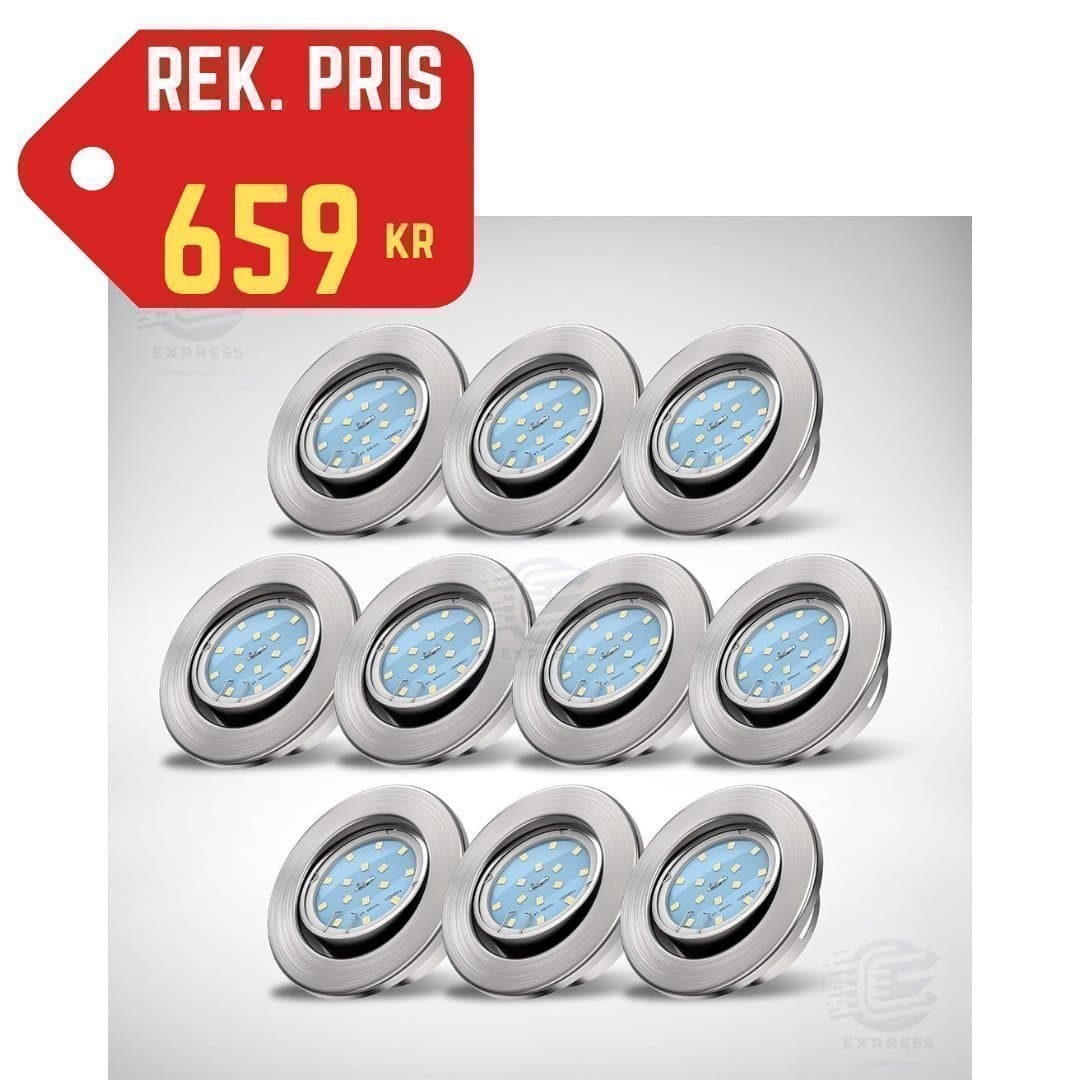 NY Spotlights 10 st * Ultraplatt*Vridbar* 230v, 4.8w * Varmvit *Ord.pris 659kr