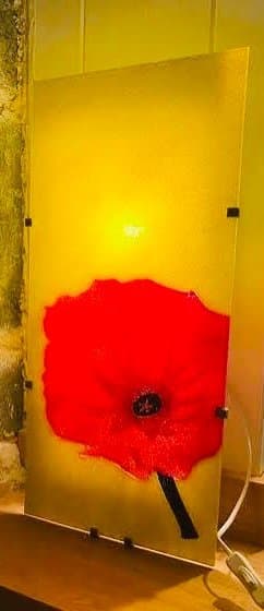 IKEA GYLLEN Glasvägglampa, Vallmoblomma