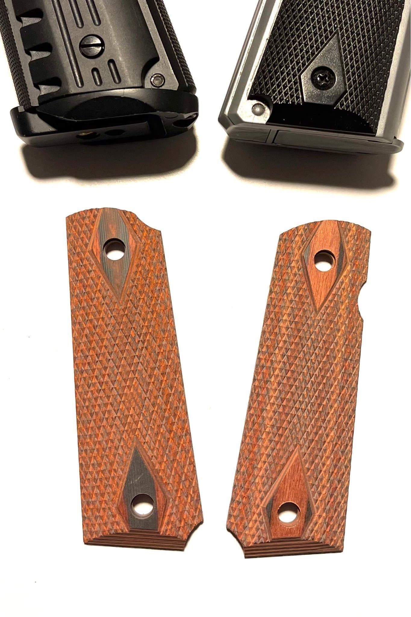 Colt 1911 grip äkta trä handtag Rosewood för airsoft