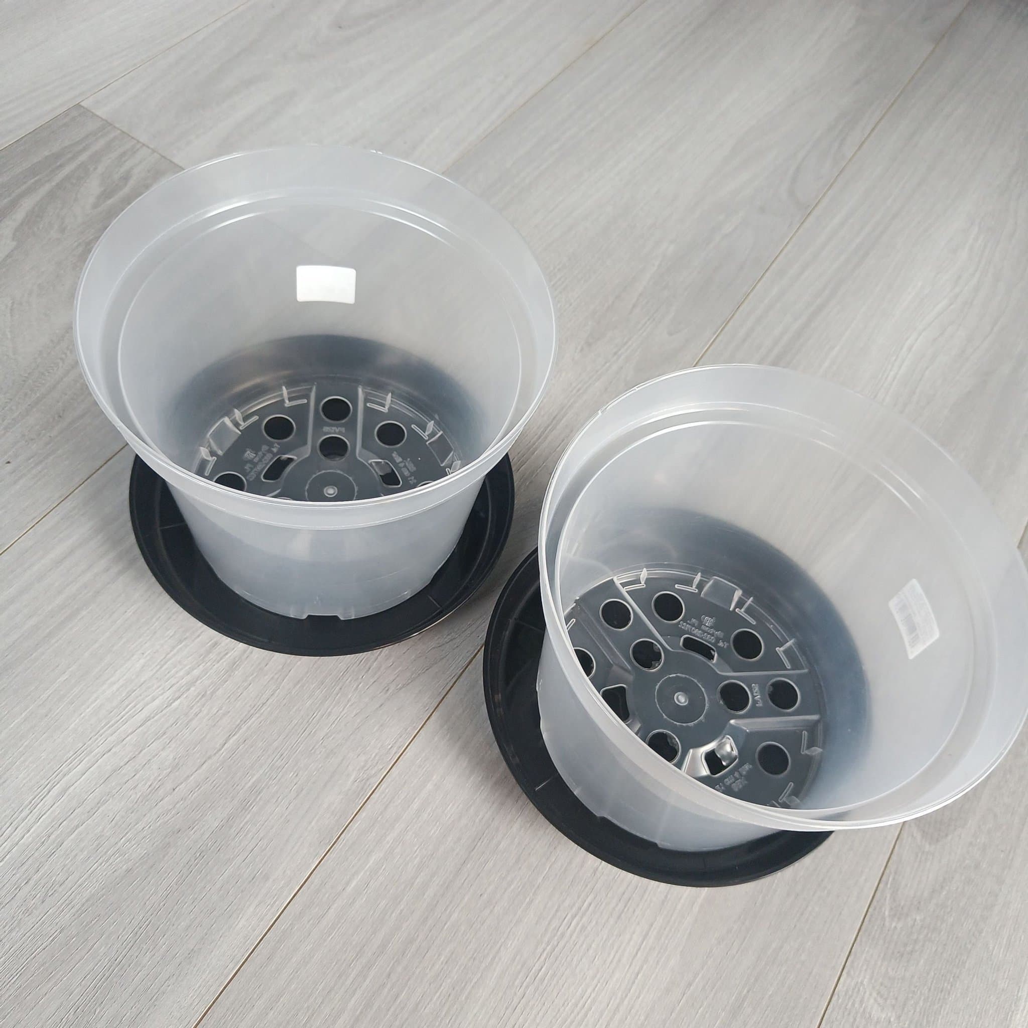 Klart transparent växtkrukeset om 2 - 21 cm diameter no.4