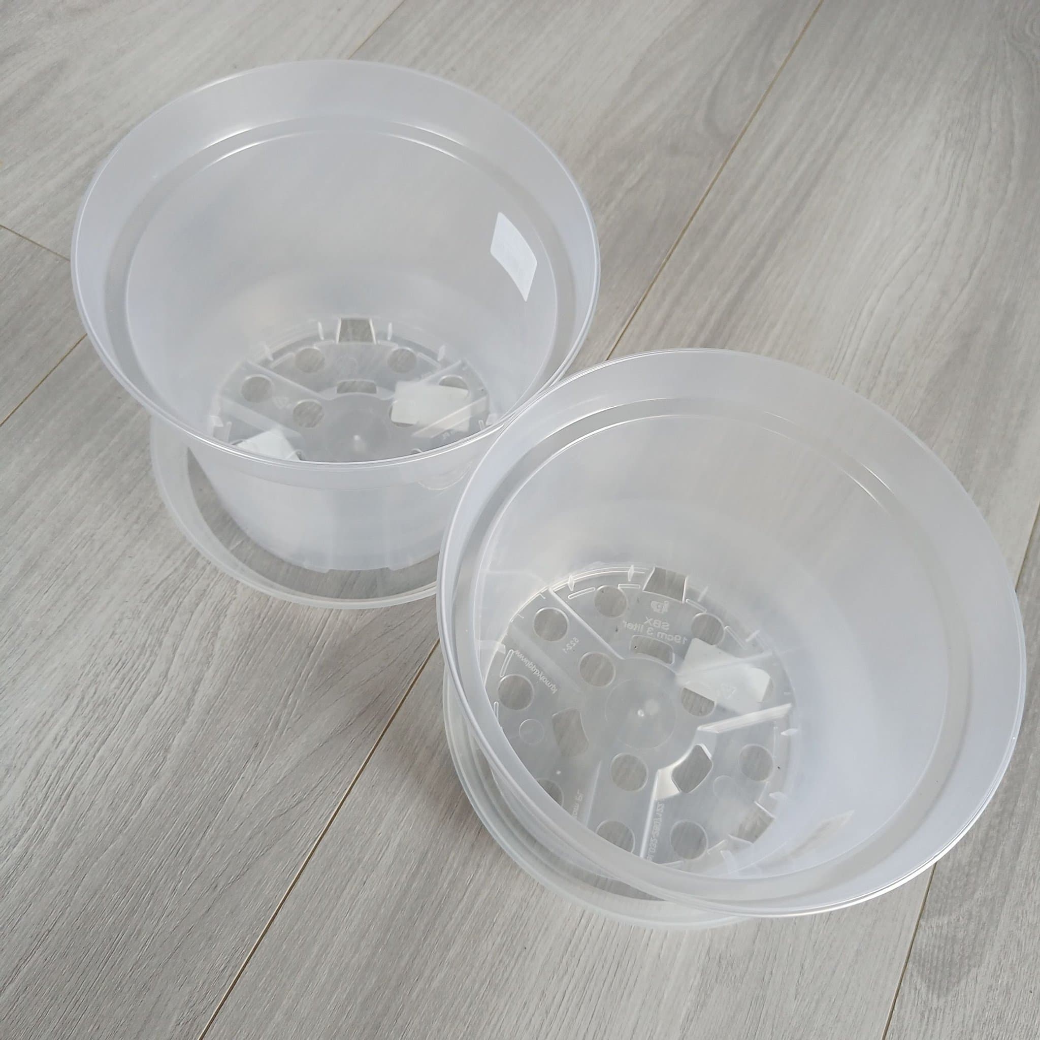 Klart transparent växtkrukeset om 2 - 19 cm diameter nr. 4