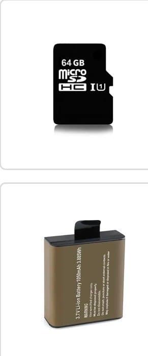 Glaciva Actionkamera med extra minneskort, batteri och selfi-stick